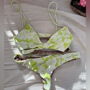 Acacia Swim Set - Neon Green Floral. Size Small